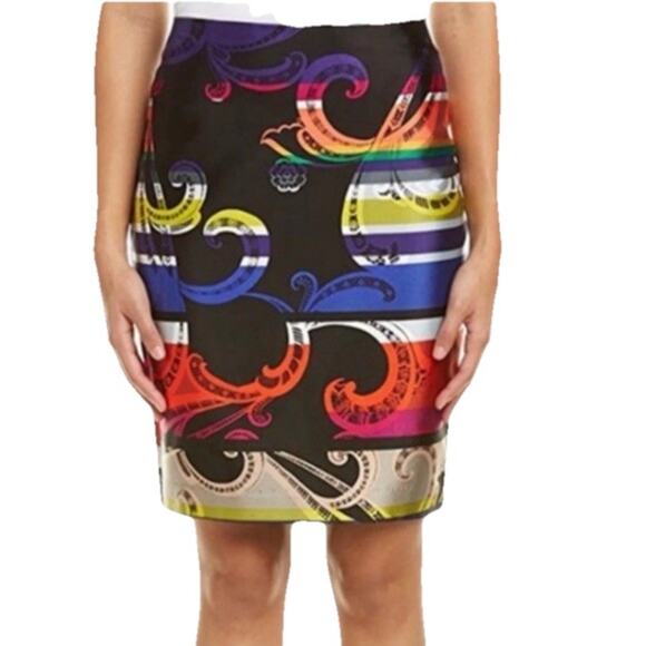 NEW Trina Turk Size 10 Women Mikado Multicolor Pencil Skirt Silk Blend K101v - Picture 2 of 12